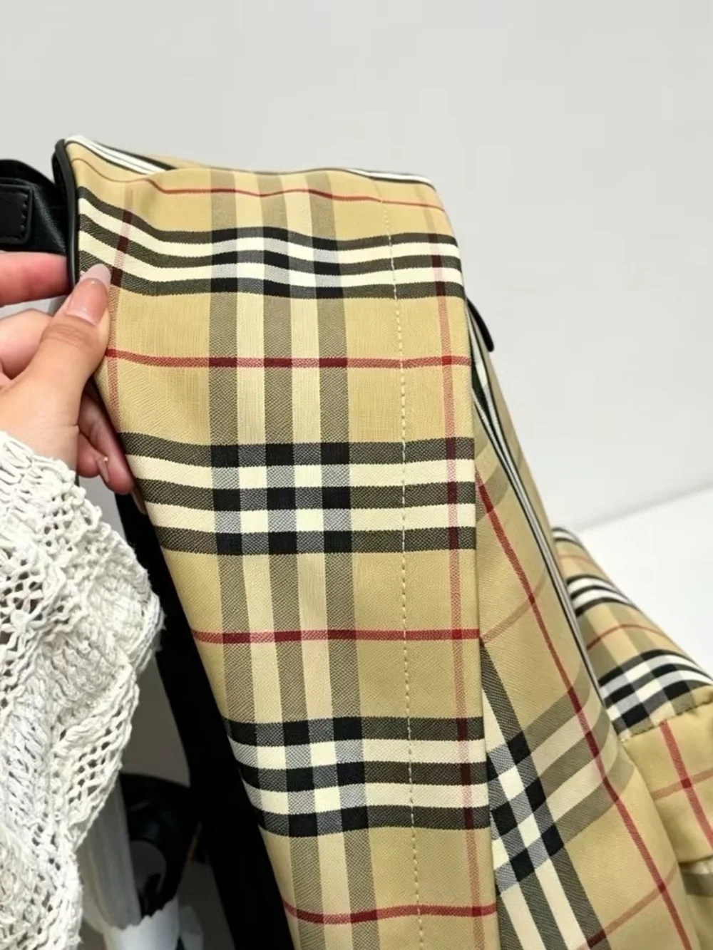 Burberryy Beige and Black Vintage Check Backpack